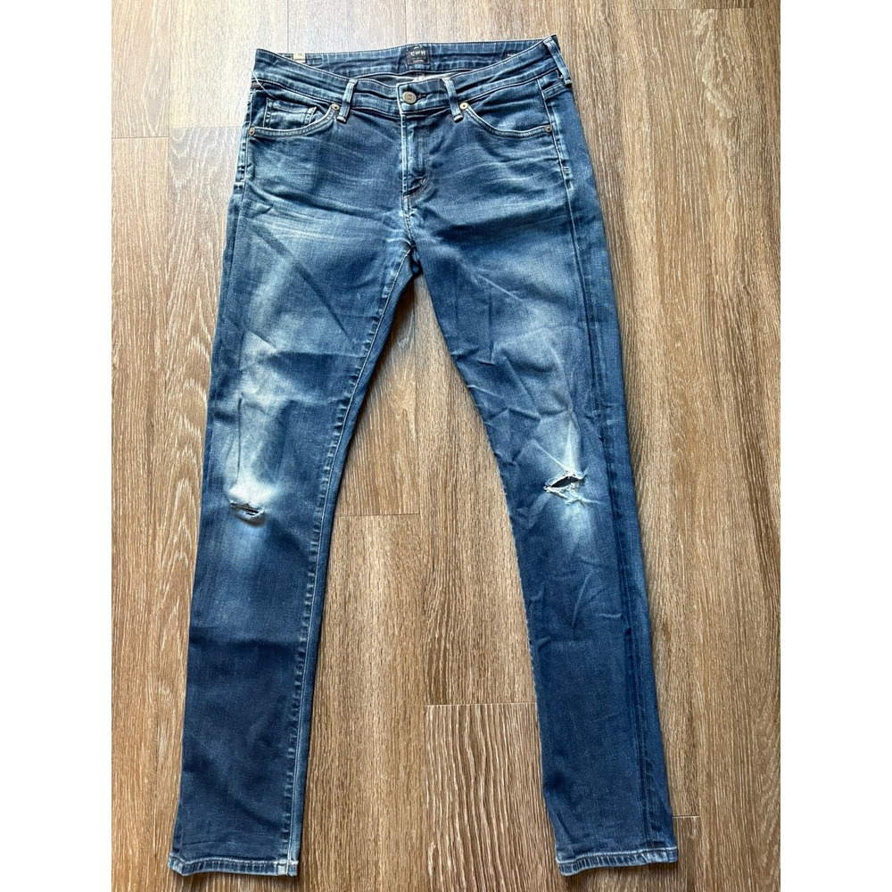 Citizens Of Humanity Arielle Size 26 Mid Rise Slim Blue Jeans 28 distressed